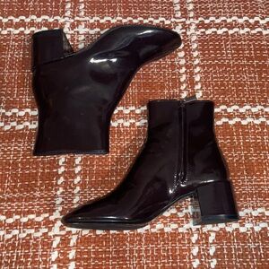 Zara Burgundy Ankle Boots with heel